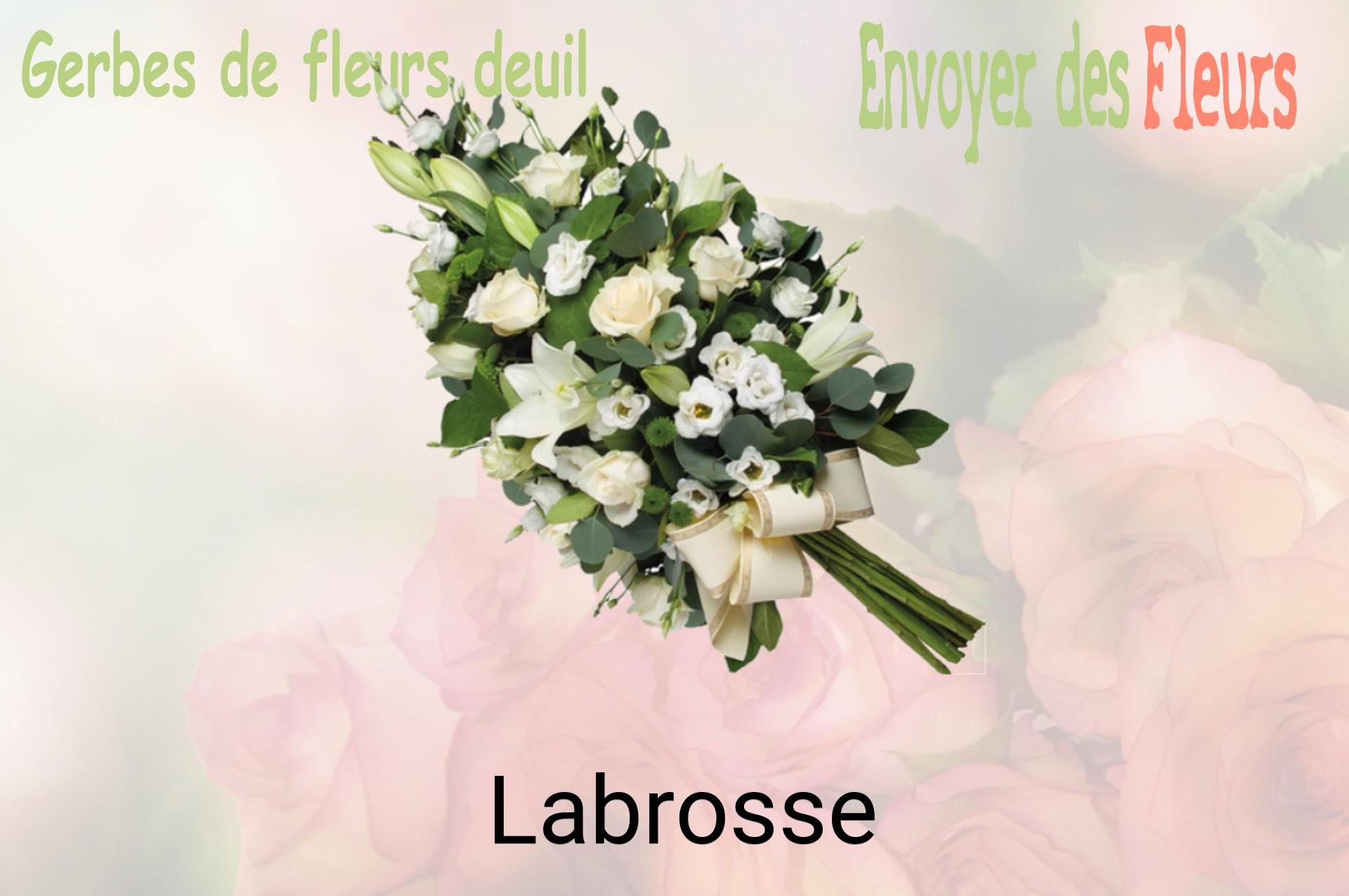 Gerbe de fleurs de deuil livrée à Labrosse